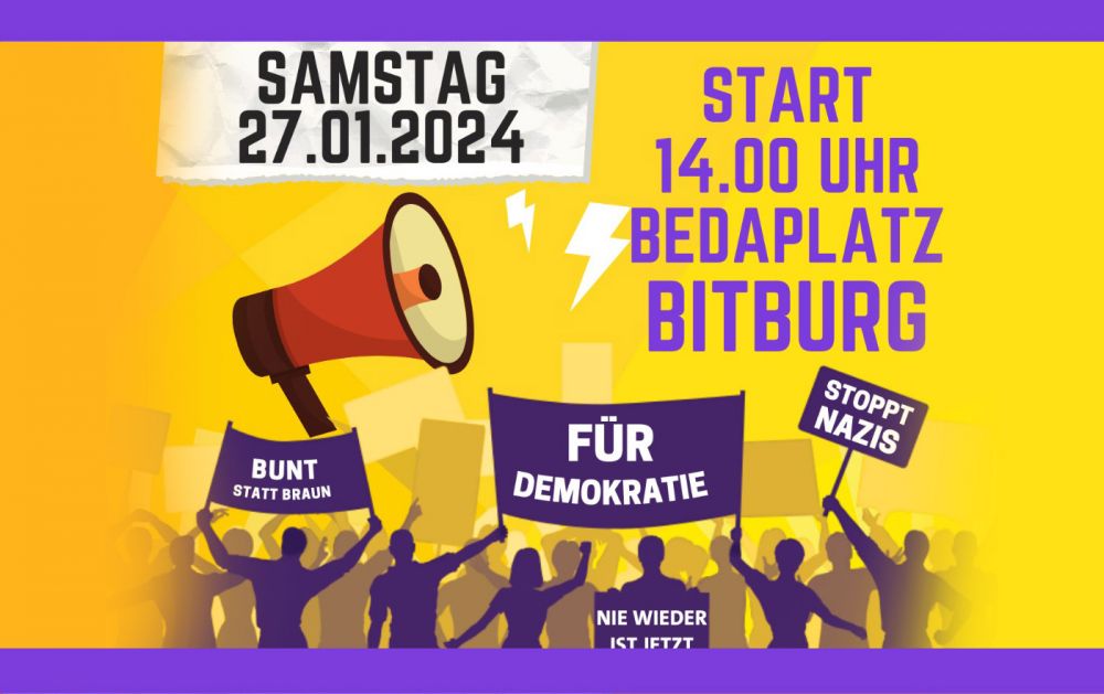 NIE WIEDER IST JETZT - Eifelkreis gegen Rechts! Unser Verein schließt sich dem Bündnis für Demokratie & Vielfalt im Eifelkreis an.